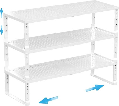 Vista 11 de Estante Expandible para Especias de Cocina, Organizador de Estantes de Almacenamiento Apilables, Estantería Ajustable para Gabinetes, Encimera, Negro