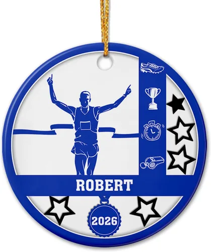 Vista 9 de Adorno de cerámica para jugador de bádminton, regalo para hombres y mujeres, adorno de cerámica personalizado para Navidad 2025, adorno para amantes