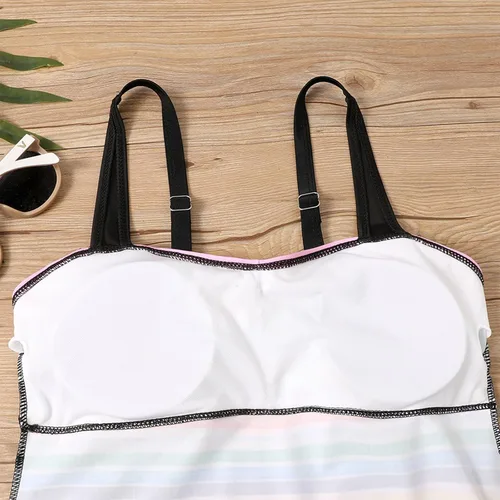 Vista 6 de Traje de baño tankini de corte ajustado con estampado hawaiano para mujer, traje de baño de talla grande