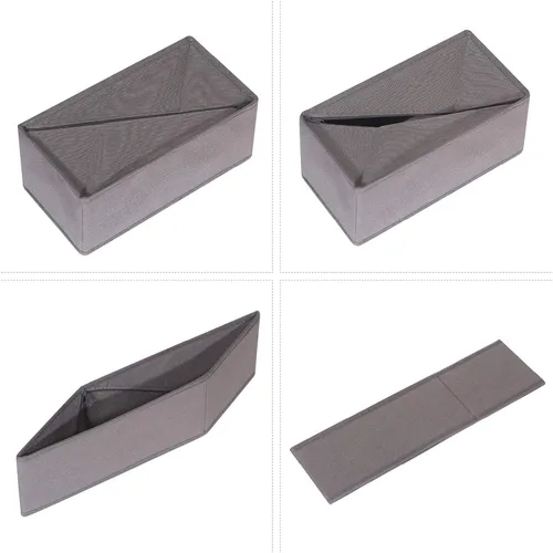 Vista 6 de DIOMMELL Paquete de 6 cajas de almacenamiento de tela plegables para armario, aparador, cajón, cestas de tela, contenedores divisores para ropa, Gris