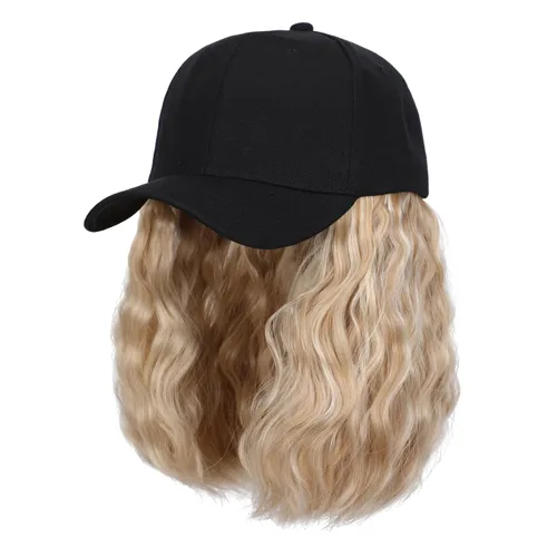 Vista 8 de Gorra de béisbol con extensiones de cabello, peluca ajustable, gorra corta y recta de 14 pulgadas, peluca sintética para mujer, rubio ceniza mezcla
