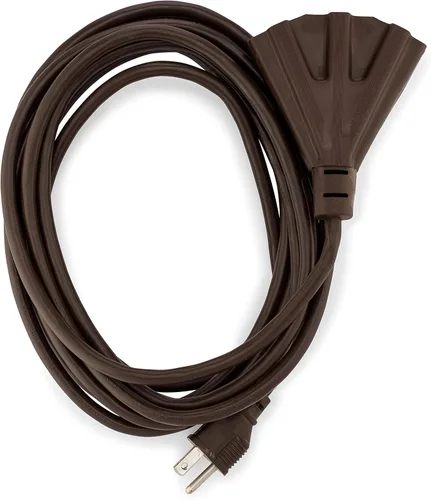 Vista 15 de Cable alargador de Holiday Lighting Outlet para interiores o exteriores de 16/3, 3 tomas de corriente, 3 clavijas, certificación UL Negro