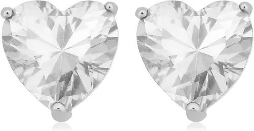 Vista 2 de Kooljewelry Pendientes de plata de ley y circonita cúbica con piedra natal