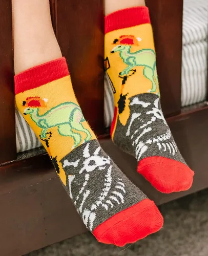 Vista 7 de Jefferies Socks Paquete de 6 calcetines de construcción de dinosaurios para niños