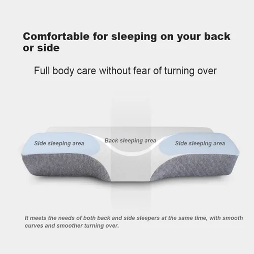 Vista 3 de Almohadas ergonómicas para dormir de lado para adultos, almohada cervical de espuma viscoelástica para dormir, almohada ortopédica de contorno