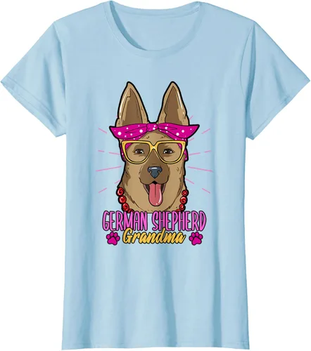 Vista 3 de Camiseta de piel de pastor alemán para mujer, con diseño de pata de mamá, padre, amor, perros, perro, Negro, S