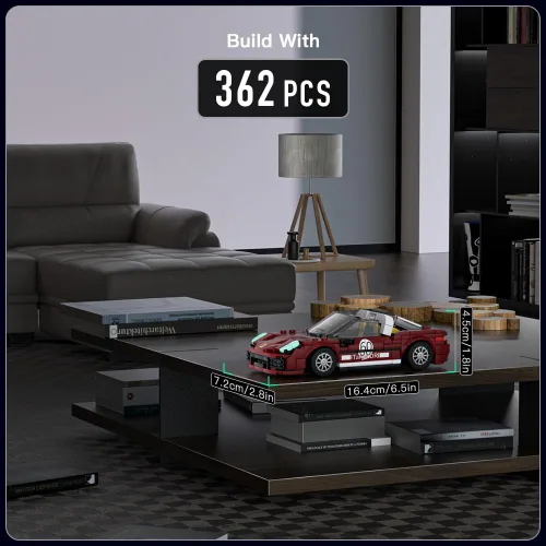 Vista 2 de Mould King Speed Champion 911 Targa - Juegos de construcción de automóviles con vitrina, modelos 27060 para adultos y niños de 8 años (362 piezas)