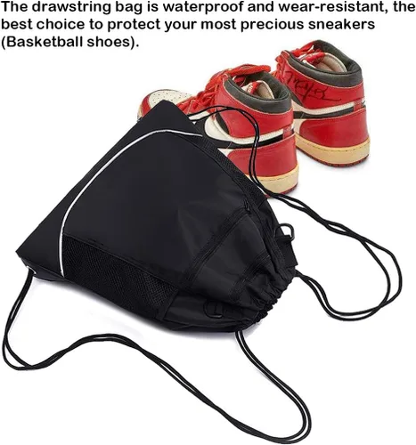 Vista 3 de STAY GENT - Mochila con cordón de baloncesto para niños, mochila de fútbol plegable, bolsa de gimnasio, mochila deportiva con bolsa de malla