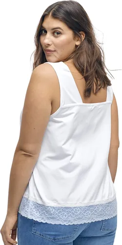 Vista 3 de Ellos Camiseta sin mangas con ribete de encaje para mujer