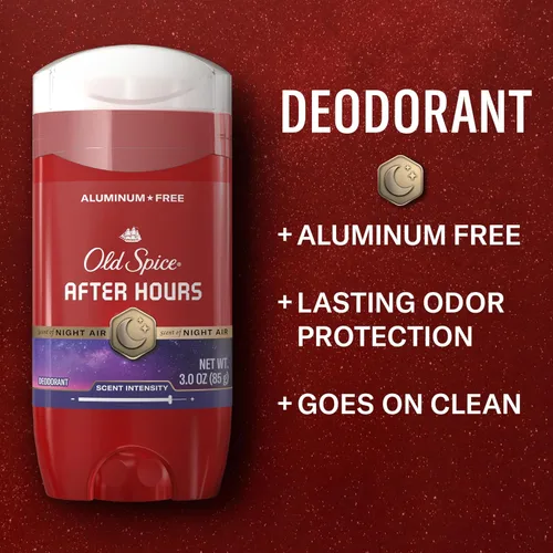 Vista 2 de Old Spice Desodorante sin aluminio para hombres, protección contra olores 24/7, frescura 24/7 y aroma duradero, Afterhours con aroma a especias, 3.0