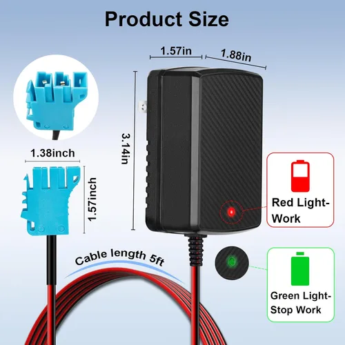Vista 4 de Reemplazo del cargador de batería de 12V compatible con Peg Perego