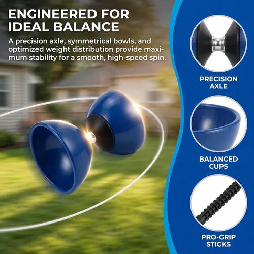 Vista 4 de Diabolo - Juego de yoyo chino para niños y principiantes, tamaño pequeño de 4.7 pulgadas, juguete tradicional de malabarismo con varillas de fibra