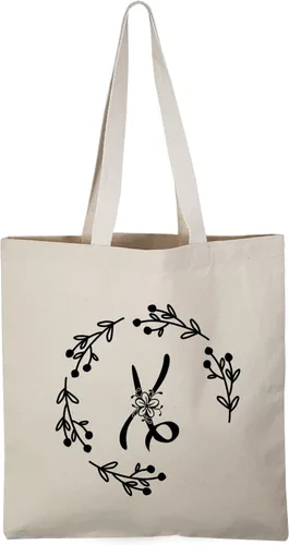 Vista 21 de TBF Bolsas de lona resistentes con iniciales personalizadas para mujer