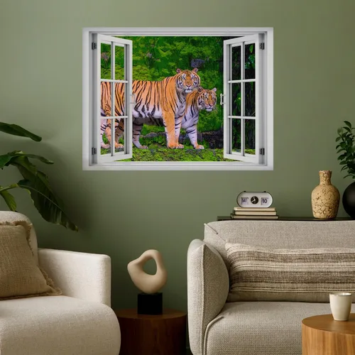 Vista 22 de wall26 Adhesivo de pared removible/mural de pared, vista de ventana, koala gris australiano en bosque, árboles, animales, naturaleza, fotografía