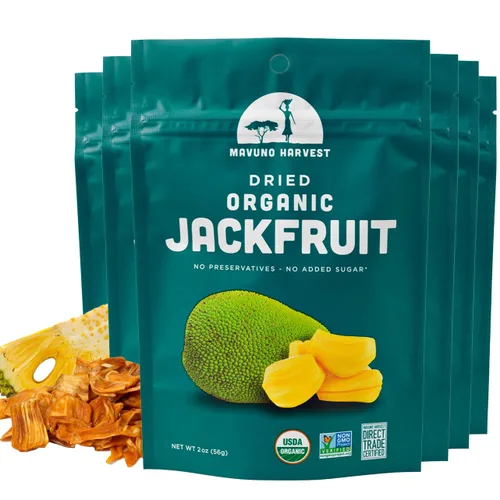Vista 21 de Mavuno Harvest Paquete variado de frutas secas orgánicas, mango seco, papaya, piña, plátano, yaca y mezcla tropical, saludable, vegano, sin azúcar