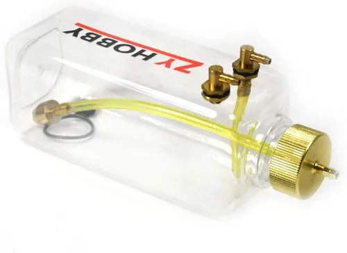 Vista 2 de Tanque de combustible de gas RC 23.7 fl oz, botella de combustible ZYHOBBY para modelo de avión RC en plástico transparente de EE. UU