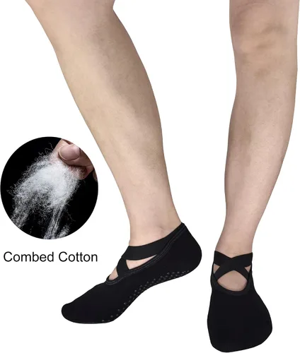 Vista 4 de Toes&Feet Calcetines acolchados acolchados antideslizantes para mujer, para yoga, pilates, ballet, barre piyo