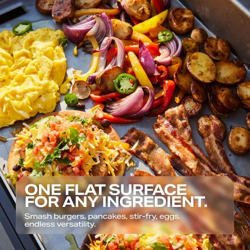 Vista 2 de Modelo Actual G Plancha, Parrilla Eléctrica Inteligente para Exteriores con Plancha Superior Plana para Barbacoa con Rango de 200°F a 600°F