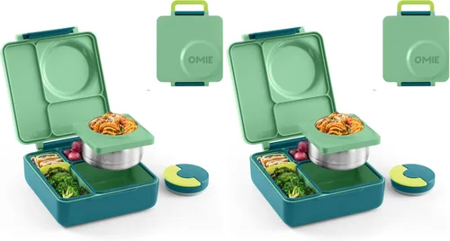Vista 13 de Omie OmieBox - Lonchera Bento aislada a prueba de fugas con tarro de comida (cielo azul)