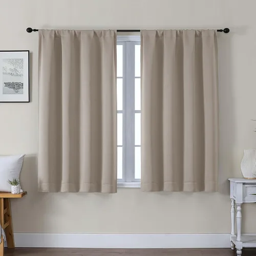 Vista 41 de Gwine Cortinas opacas para dormitorio, 54 pulgadas de largo, paneles de cortina de ventana con aislamiento térmico y reducción de ruido, cortinas