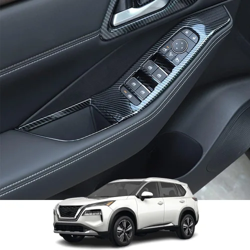 Vista 8 de Accesorios interiores personalizados para Nissan Rogue 2021 2022 2023, cubierta de salida de aire acondicionado ABS, cubierta de marco, cubierta