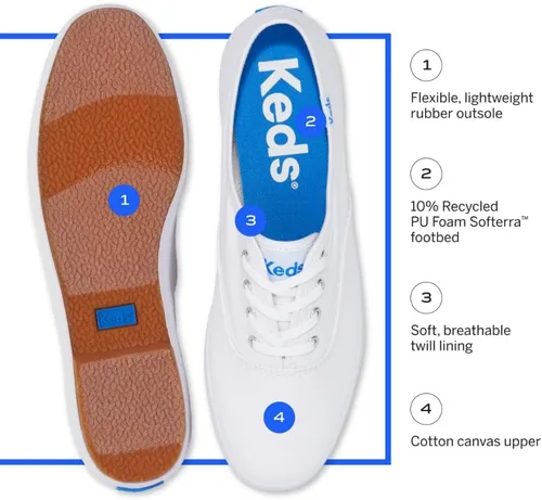 Vista 4 de Keds Champion - Tenis de lona con cordones para mujer