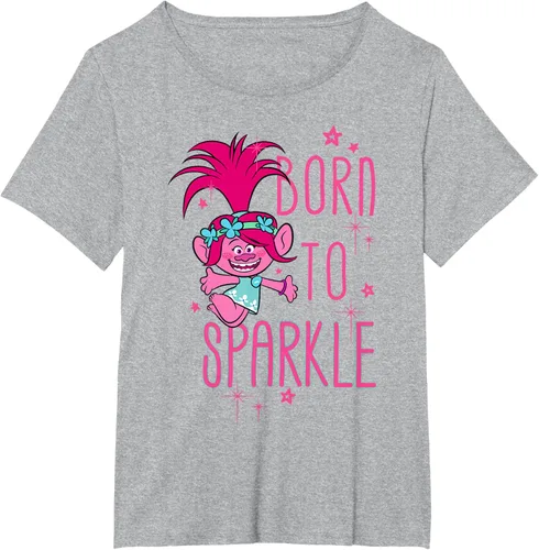 Vista 69 de DreamWorks Trolls Camiseta Born to Sparkle Negro