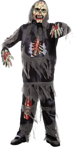 Vista 3 de Spooktacular Creations Disfraz de zombi negro de terror para fiesta de disfraces de Halloween festivales disfraces de fiesta temática