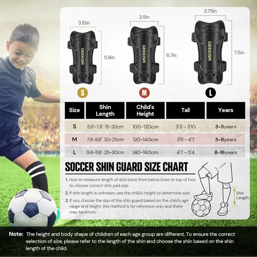Vista 2 de Espinilleras de fútbol Geekism para niños jóvenes, niños pequeños, espinilleras protectoras de fútbol y mangas - Equipo de fútbol para niños de 3