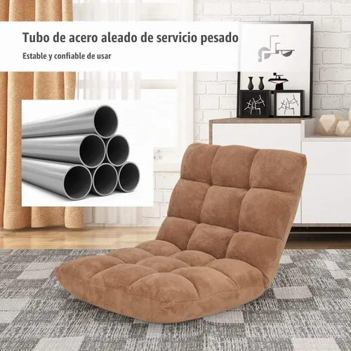 Vista 4 de S AFSTAR Silla de Piso Acolchada, Reclinable Perezosa Acolchada Ajustable de 14 Posiciones con Cómodo Soporte de Espalda y Funda Amigable