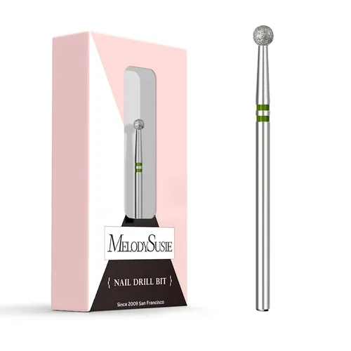 Vista 15 de MelodySusie Broca para uñas de limpieza de cutículas en forma de pera de 1.2mm, 3/32'', Limpiador profesional de carburo diamantado de seguridad