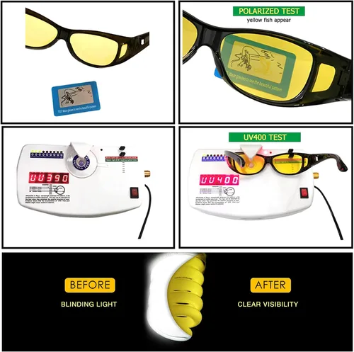 Vista 3 de JIANGTUN Fit Over the Glass Sunglasses Warp Around OverSized Polarized Sun Glasses UV Protection