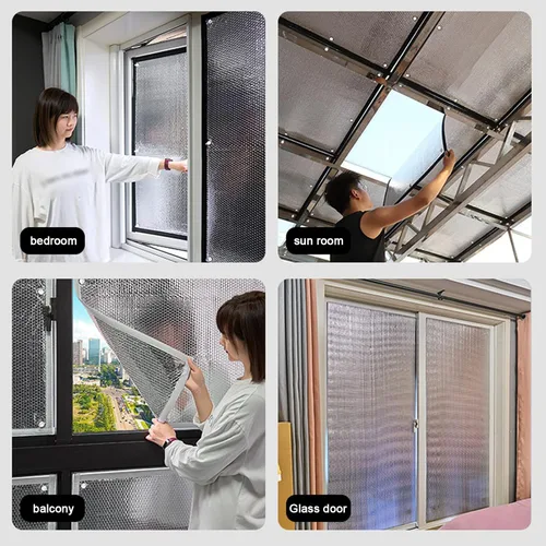 Vista 7 de Película de protección solar para ventana, barrera reflectante de calor radiante de doble cara, escudo de aislamiento térmico, película opaca total