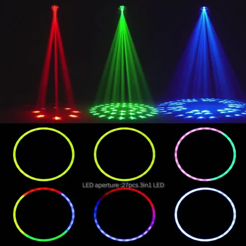 Vista 4 de JUNMAN 295W 14R Beam Cabeza Móvil DJ Disco Etapa Luces con Anillo Led Luces de efecto arcoíris de doble prisma DMX512 18CH