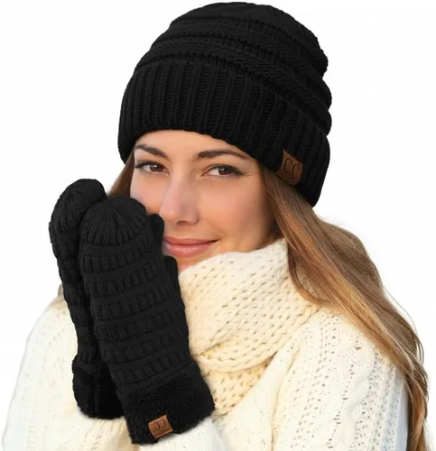 Vista 17 de C.C Trendy Warm Chunky Soft Stretch Cable Knit Beanie