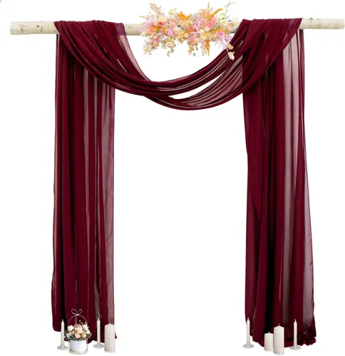 Vista 13 de 1 panel de 20 pies para arco de boda, tela transparente azul bebé para drapear, cortinas de gasa para arcos de boda, cortinas azul claro, cortinas