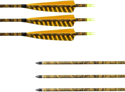 Vista 8 de 31Inch Carbon Arrow, Practice Hunting Arrows, Camo Turkey Feather Fletching, Arrows for Compound & Recurve Bow with Removable Tips Adjustable Nocks