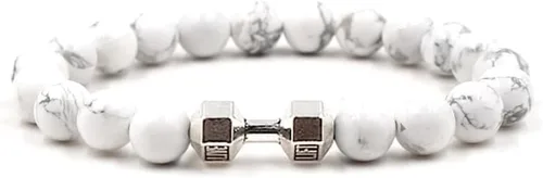 Vista 14 de Pulsera de mancuernas negra hecha a mano, para gimnasio, hermanos, fitness, piedra volcánica, piedra de lava volcánica, ajustable, pulsera