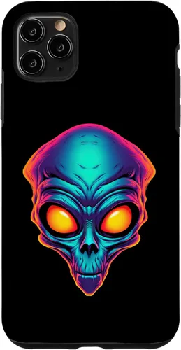 Vista 25 de iPhone 13 Pro Max Scary Alien Face UFO Alien Head Funny Alien Case