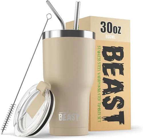 Vista 83 de Beast Vaso de 10 oz de Acero Inoxidable con Aislamiento al Vacío para Café y Hielo de Doble Pared Termo de Viaje (Blanco Ártico)