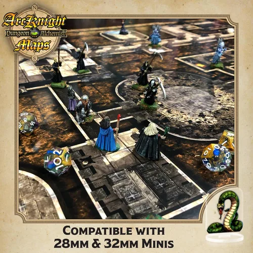 Vista 3 de Arcknight El Paquete de Mapas de la Pirámide del Faraón - 16 Mapas Modulares de RPG en 8 Páginas Doble Cara, Cuadrícula Cuadrada de 1 Pulgada