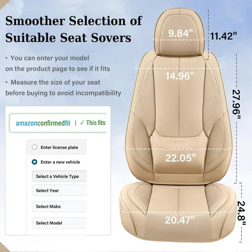 Vista 4 de Coverado Fundas de asiento de automóvil, fundas de asiento delantero, funda de asiento de automóvil, protector de asiento de automóvil, impermeable