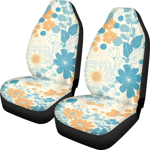 Vista 14 de Funda de asiento de automóvil con margaritas bohemias, diseño hippy arcoíris, margarita, flores, antideslizante, SUV, sedán, furgoneta, protector