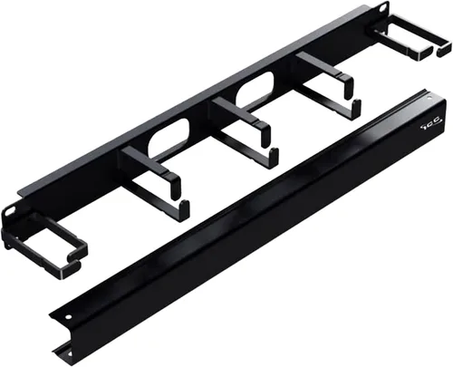 Vista 22 de ICC Panel de gestión de cables de conducto de dedo de 1U con cubierta, plástico con marco trasero de metal, 3 pulgadas de profundidad, gestión