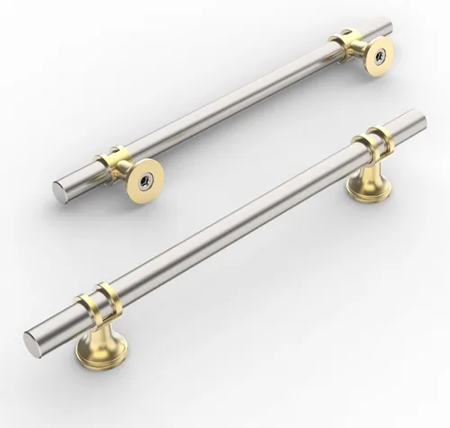 Vista 19 de Amerdeco ZH0050 - Paquete de 10 pomos de bronce champán para gabinetes, barra en T de 2 pulgadas, manijas de gabinete de cocina, manijas