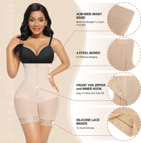 Vista 3 de FeelinGirl Faja moldeadora para mujer con control de abdomen y cintura alta, pantalones cortos moldeadores de glúteos, muslos más delgados