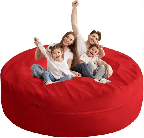 Vista 8 de HABUTWAY Silla de Puf de 2 Pies, Puf de 2' de Sillones Pequeños con Relleno, Silla de Puf en Forma de Lágrima de Terciopelo Ultra Suave con Funda