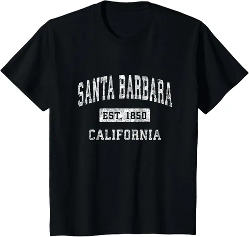 Vista 38 de Camiseta deportiva clásica de Santa Bárbara California CA, Negro, S
