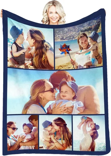 Vista 16 de Manta personalizada con fotos, mantas y mantas hechas en Estados Unidos, mantas personalizadas con fotos y texto para adultos, niños, familia