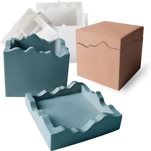 Vista 10 de Moldes de silicona curvos para velas, recipientes en forma de huevo, moldes de cemento de resina, moldes de cemento de hormigón, recipientes de vela
